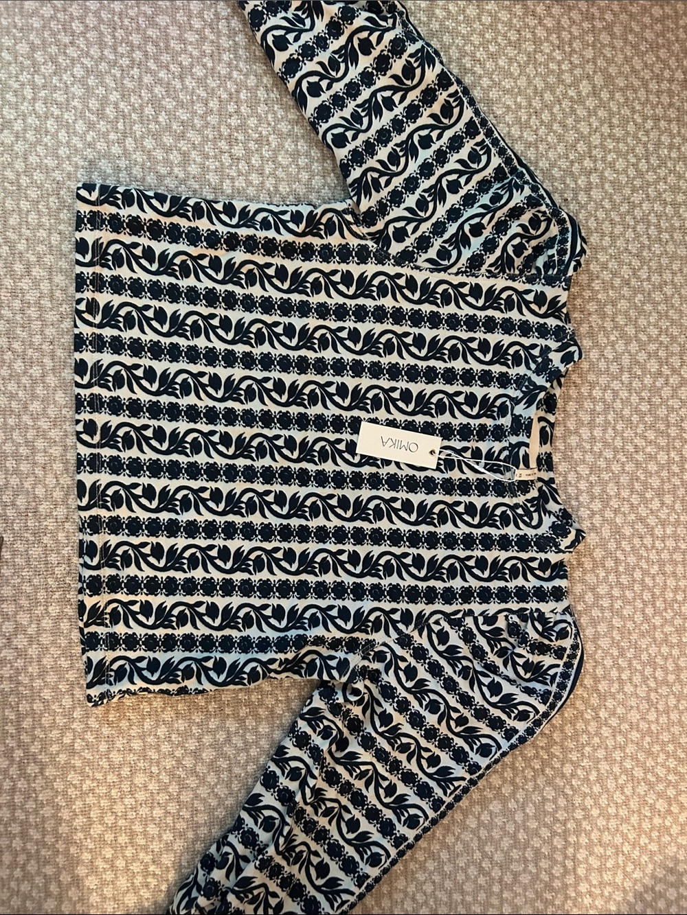 Omika Patterned Puff Sleeved Sweatshirt Valetta Ink